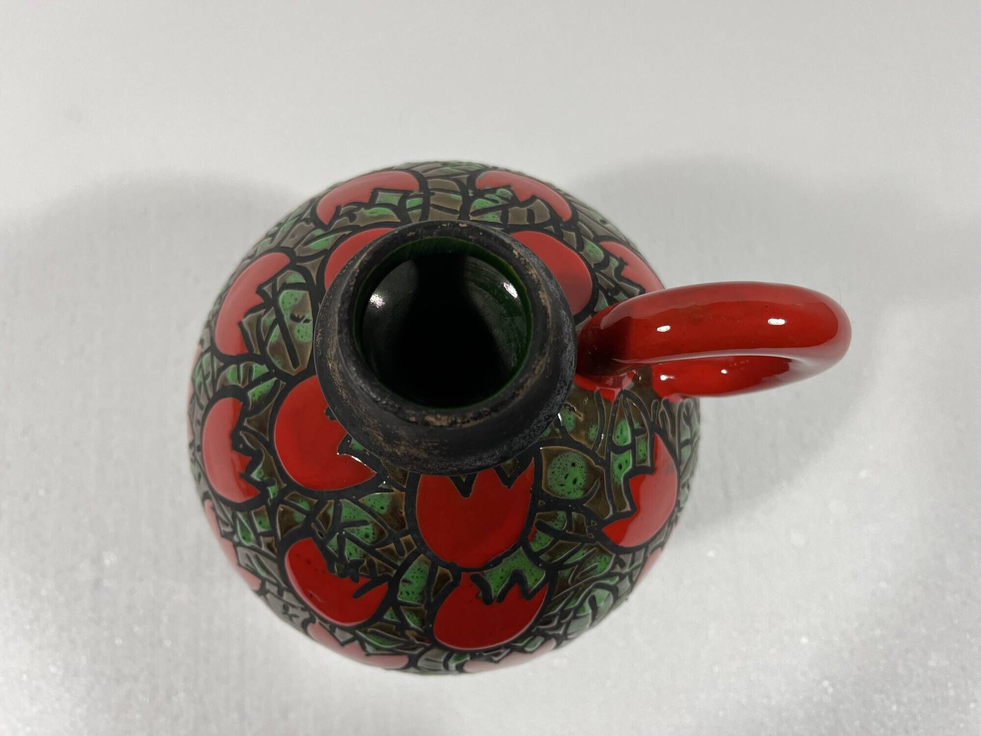 Alvino Bagni pottery vase Tulipani Rossi, Italy