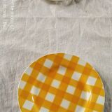 6 yellow gridded plates from the 50s-60s