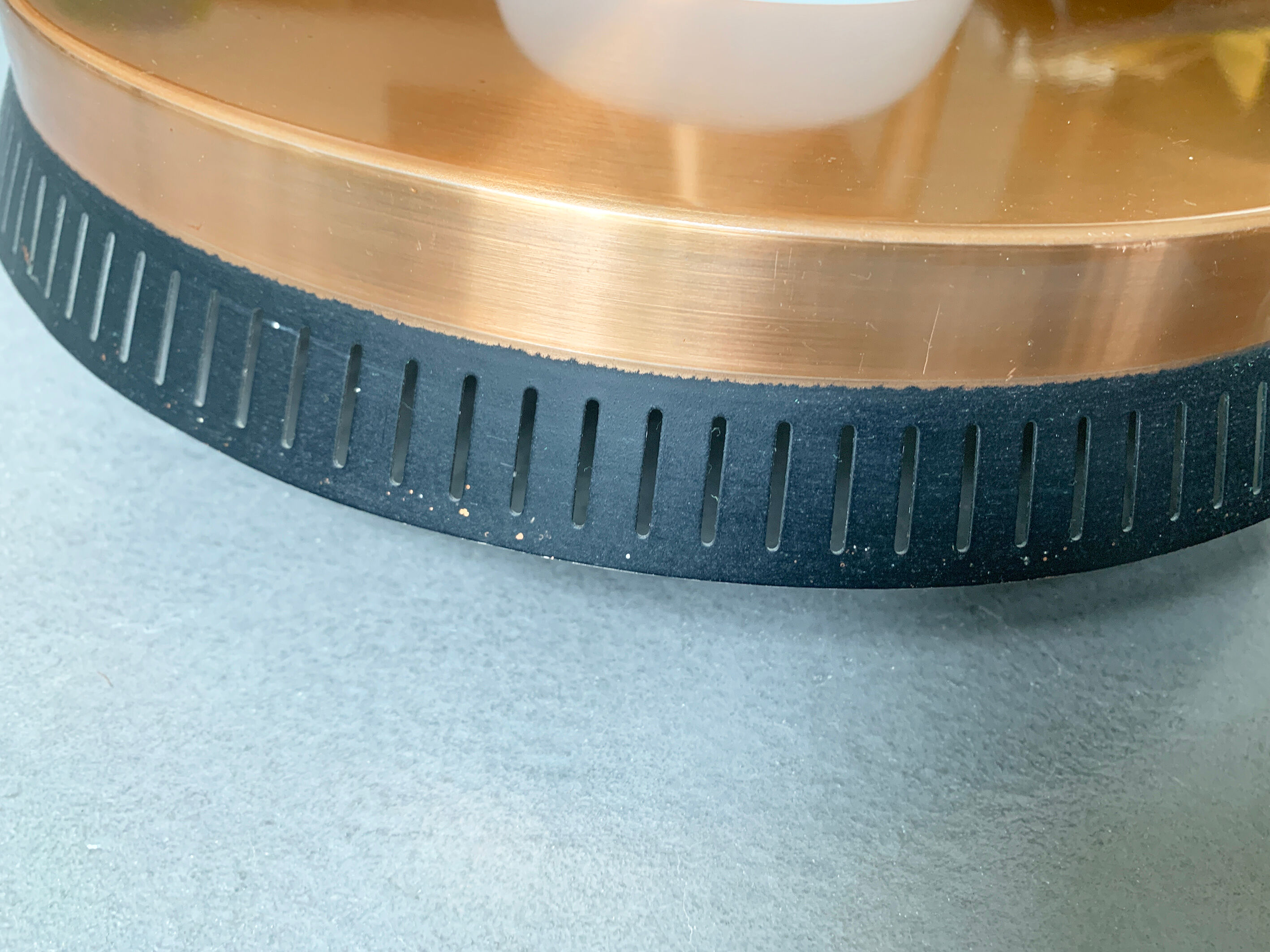 Scandinavian suspension lamp in copper and opaline glass, Bent Karlby for Lyfa, Denmark, 1960s