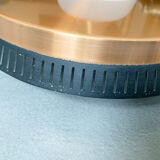 Scandinavian suspension lamp in copper and opaline glass, Bent Karlby for Lyfa, Denmark, 1960s