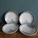 Assiettes Saint Amand Lebacqz & Bouchart décor Colombier début 20ième