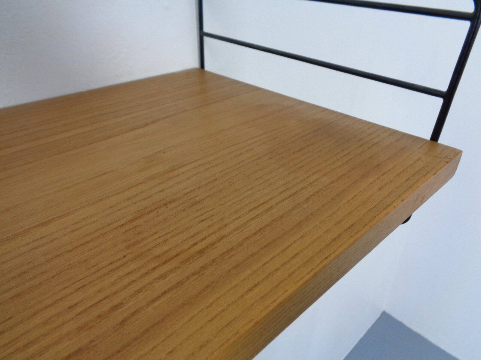 Swedish Ash and Metal Wall Unit by Kajsa & Nils Nisse Strinning for String, 1950s, Set of 9