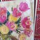 Painting on canvas, bouquet of roses, Georges Rocher