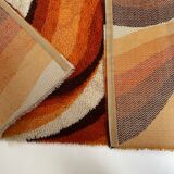 Large Psychedelic "WAVE"High Pile Rug by Prinstapijt Desso, Netherlands 1970s