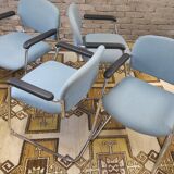 Set of 4 drabert armchairs with chrome legs, 1980