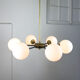 Mid-century sputnik brass and opaline glass chandelier