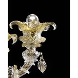 Venetian Cà Rezzonico Floral Gold Murano Style Glass Candlestick