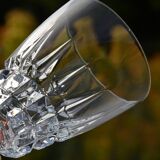 12 antique crystal stemmed glasses