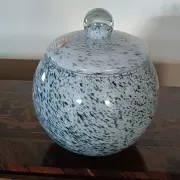Handmade glass vase from the 1950s, height 27 cm