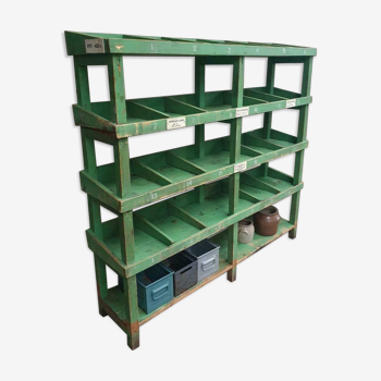 Étagère industrielle d’unité de livre armoire verte de chaussure