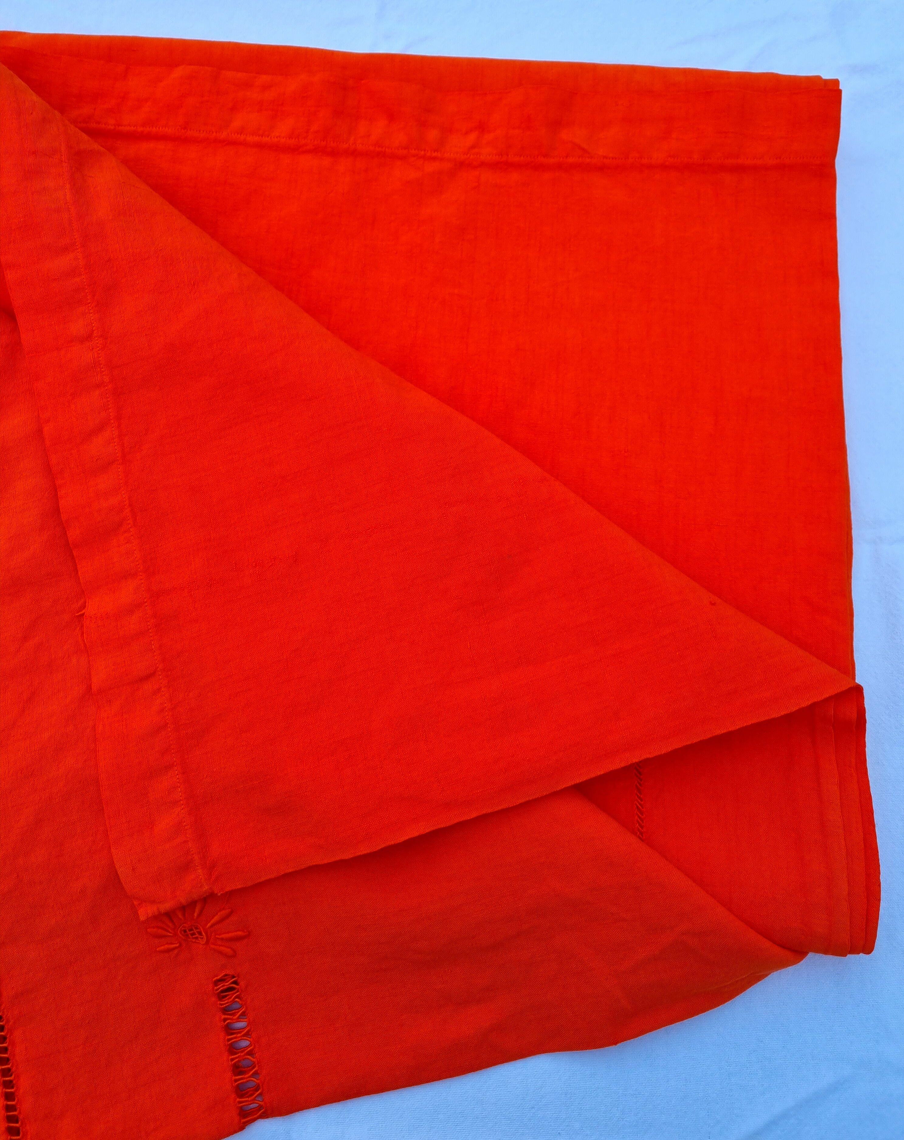 Orange linen sheet
