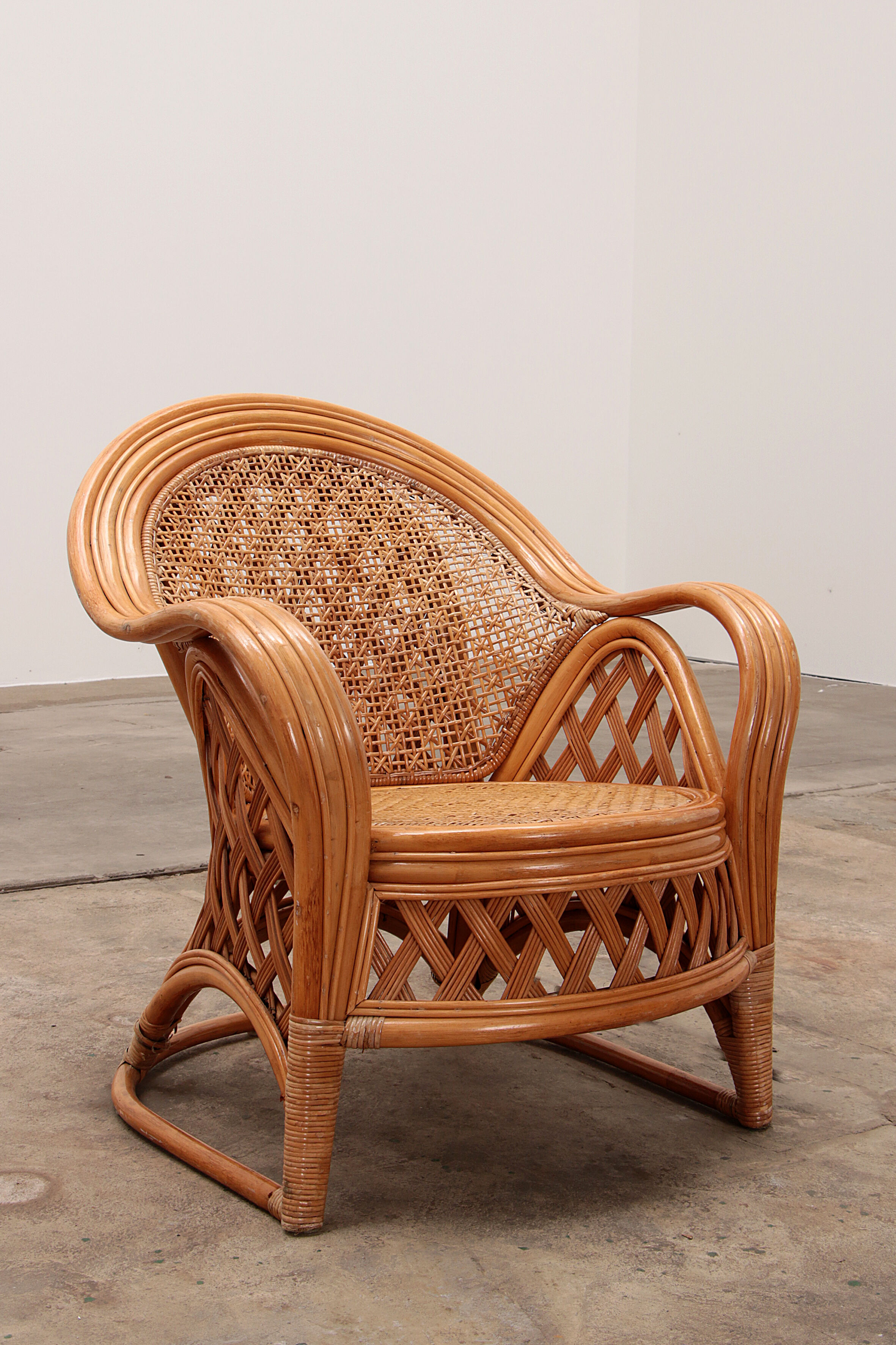 French bohemian set of 2 bamboo chairs from the 1960