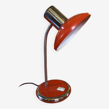 Orange articulated desk table lamp