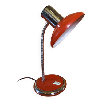 Orange articulated desk table lamp