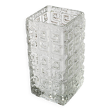 Vintage Clear Pressed Glass Vase Taalari by Tamara Aladin / Finland / 1969