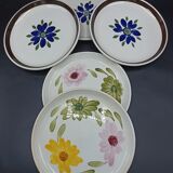 5 mismatched plates Digoin-Sarreguemines
