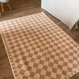 Beige checkerboard rug