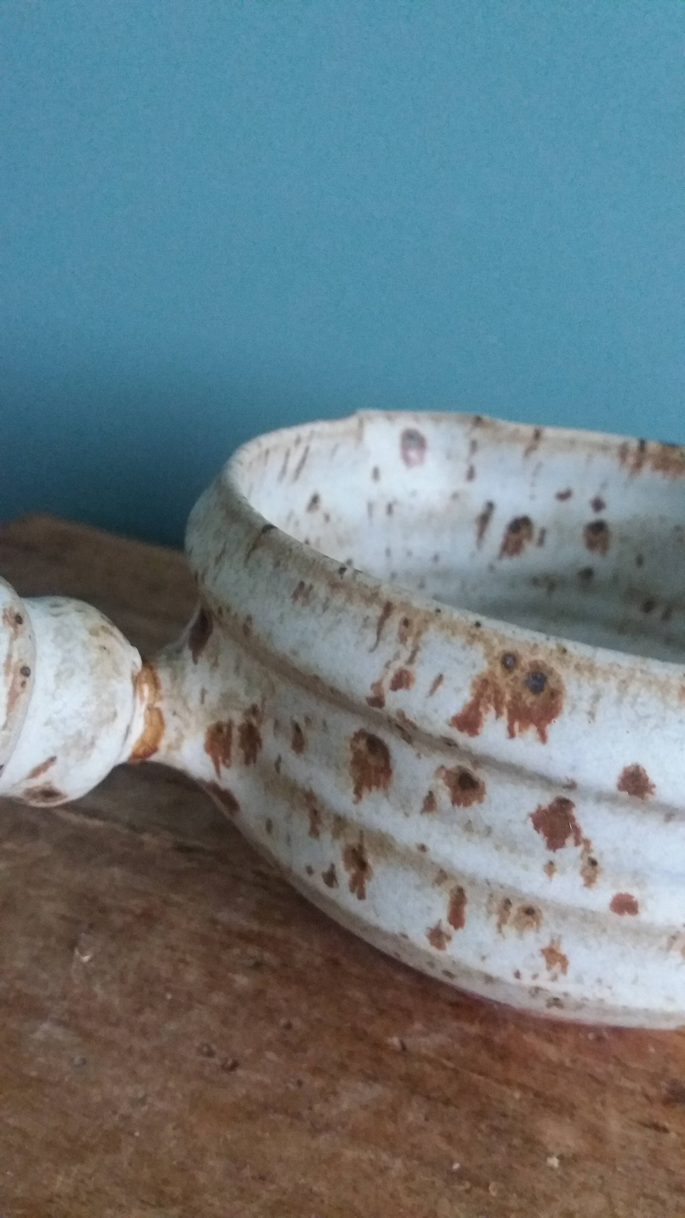 Sauceboat, fondue pot signed Gustave Tiffoche, Saint-Nazaire, 1975