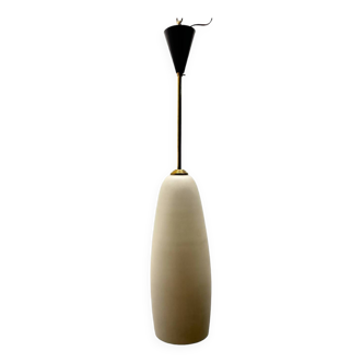 Suspension en verre opalin italien des années 1960