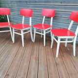 Set of 4 chairs and a vintage table, 70s