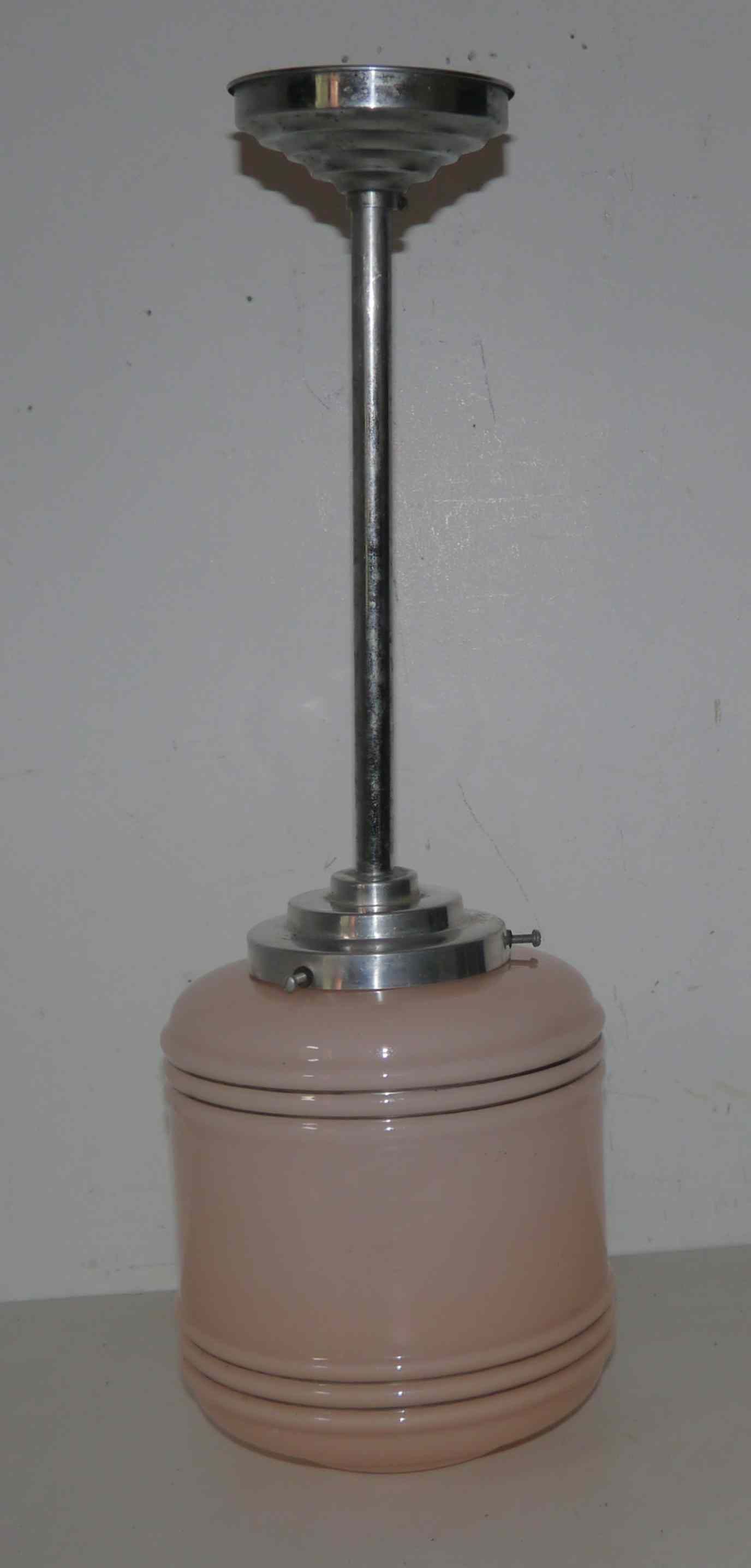 Suspension chandelier metal and opaline (Deutschland) art deco