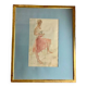 Elegant watercolor on paper depicting a young woman, signed George Bulter