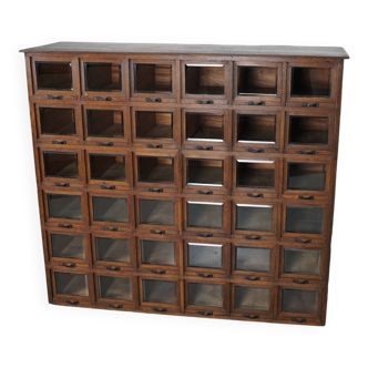 Meuble de mercerie ancien en chêne allemand, années 1920/30
