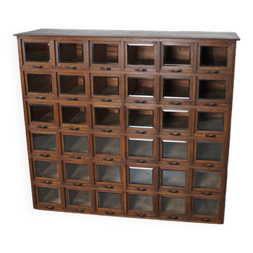 Meuble de mercerie ancien en chêne allemand, années 1920/30