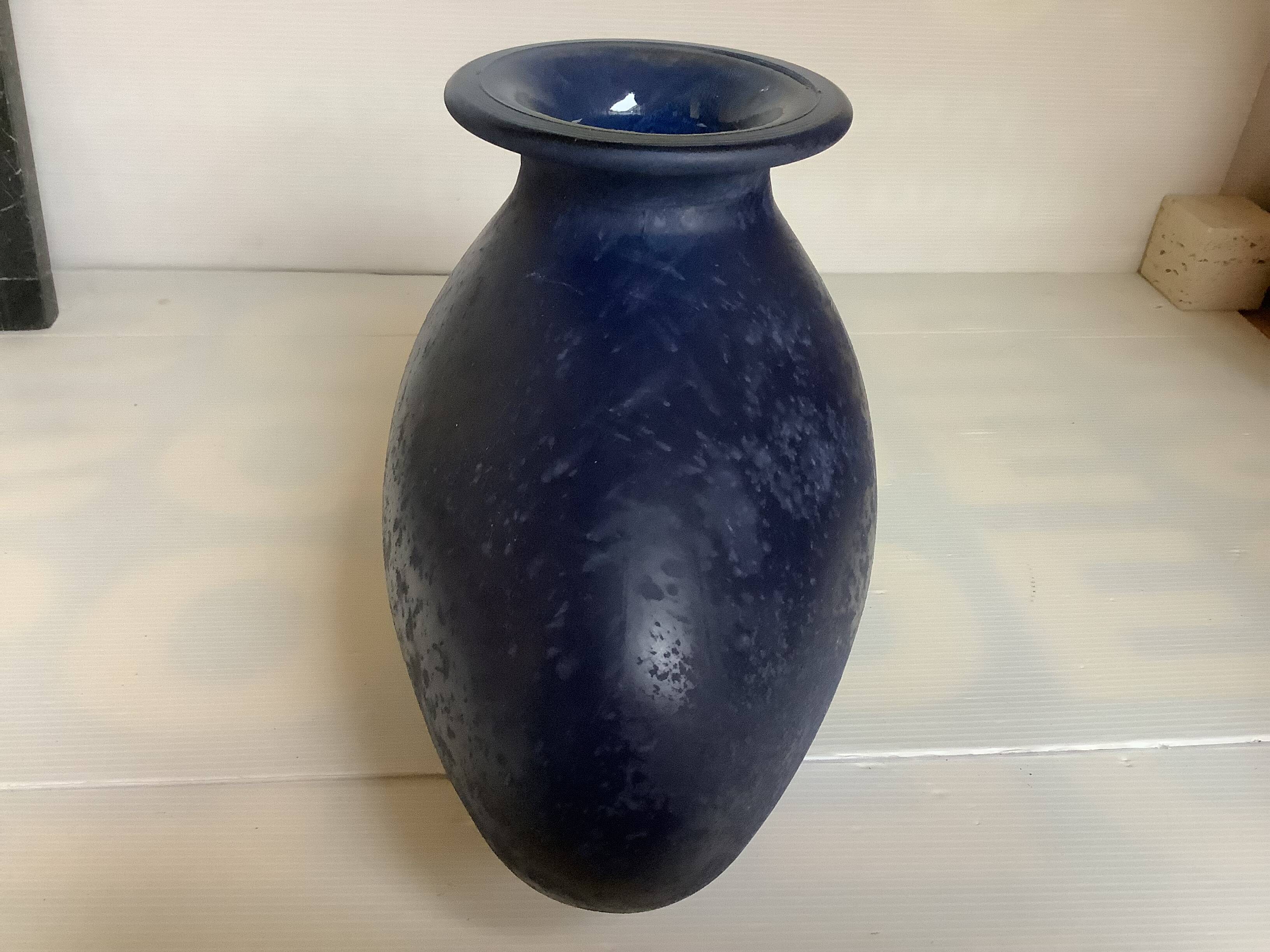 Large blue ovoid Scavo vase