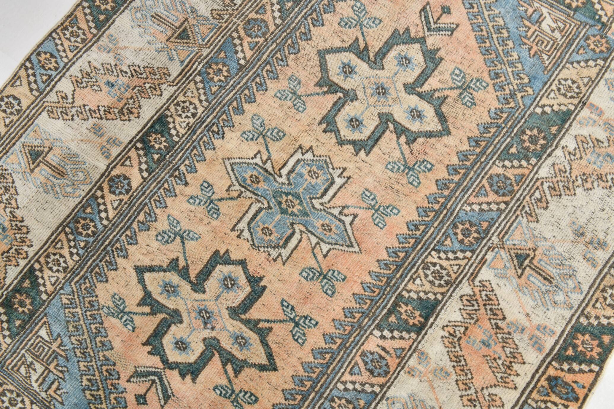 4x5 Green & Blue Small Persian Rug, 130x165Cm