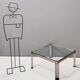 Osvaldo Borsani for Tecno, Steel and Thick Crystal Coffee Table Mod. T113