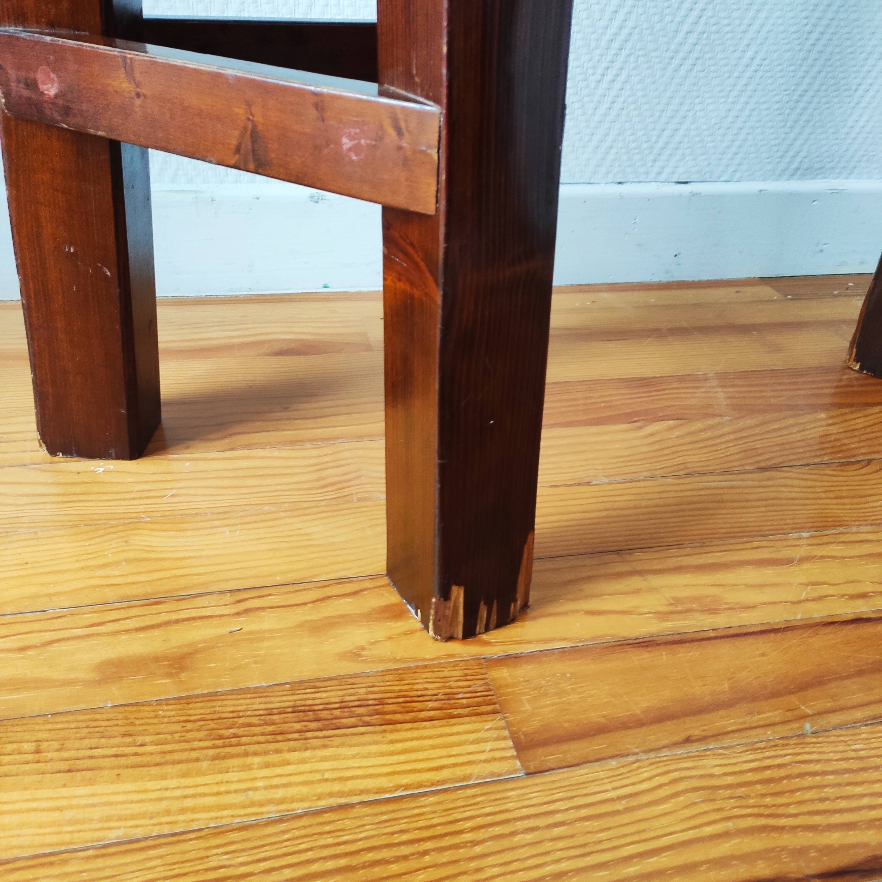 Pair of vintage brutalist bar stools