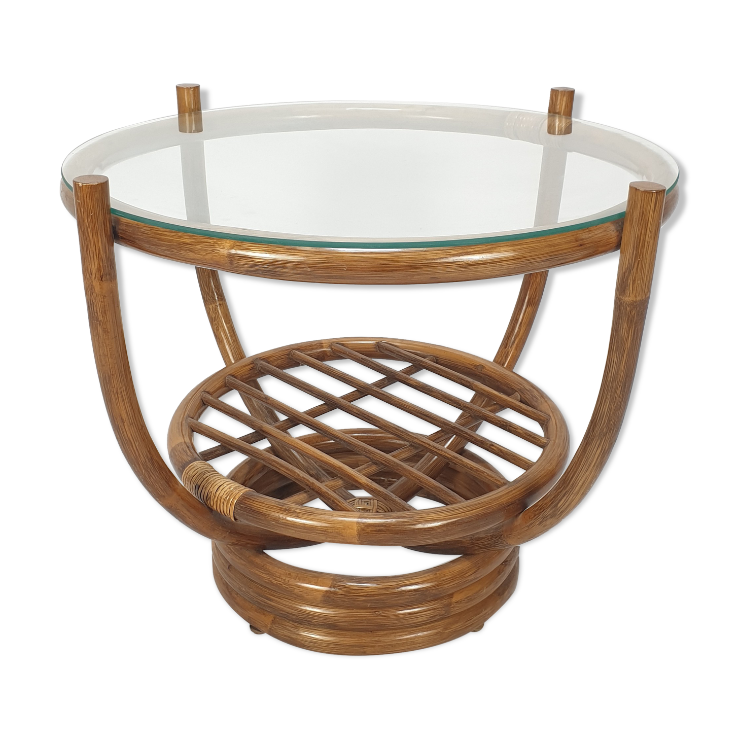 Italian bamboo coffee table, 1980s