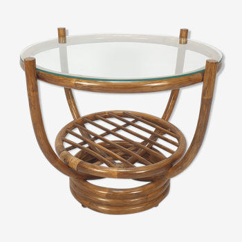 Italian bamboo coffee table, 1980s