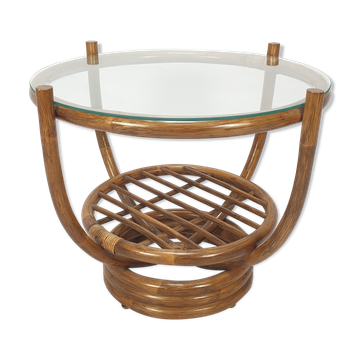 Italian bamboo coffee table, 1980s