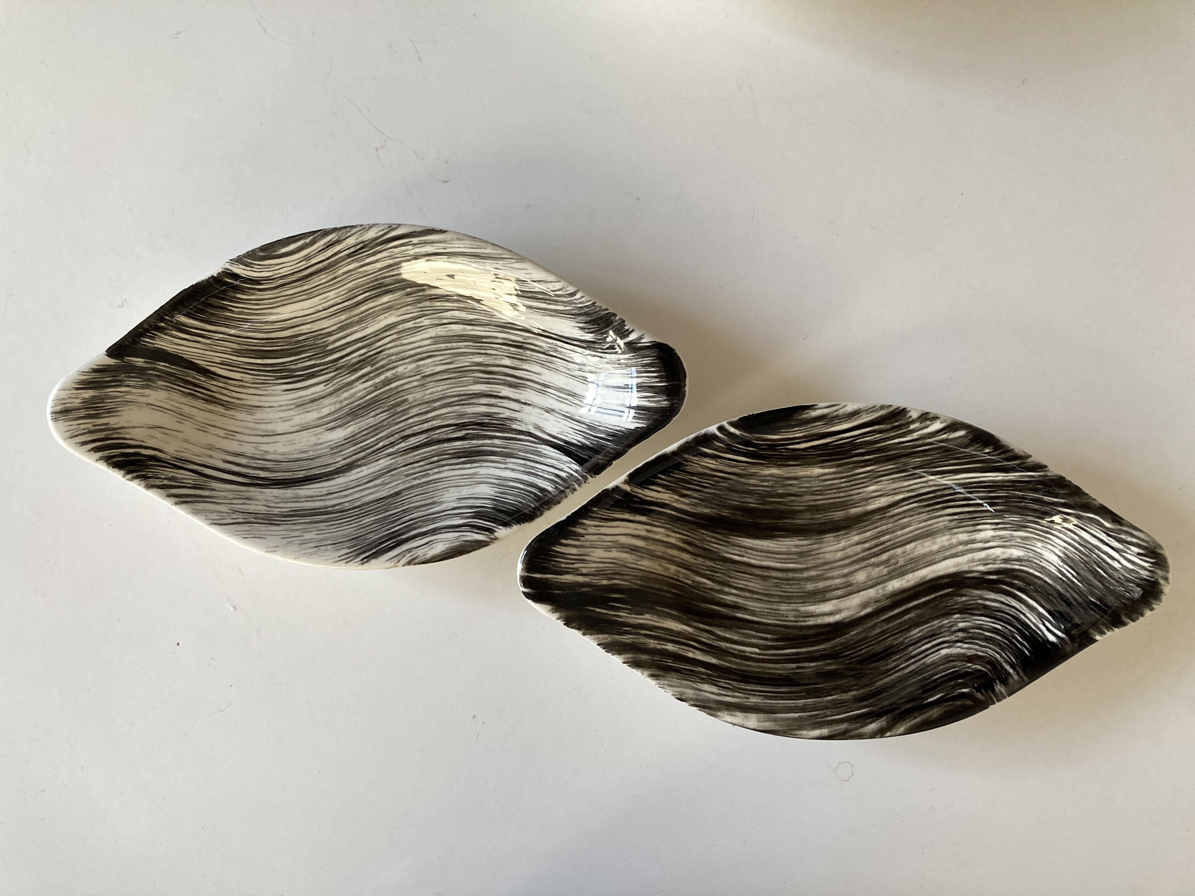 Set of dishes raviers Soulages Golfe Juan in earthenware of Salins 1960