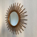 Vintage rattan sun mirror 1960 - 52 cm