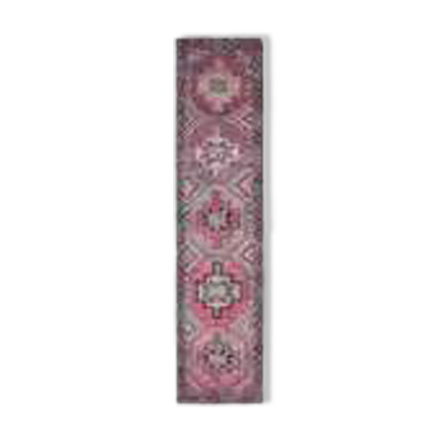 Vintage Turkish Oushak blanket made of wool and cotton, purple, 82x320.