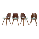 1960s set of four frantisek jirak dining chairs, czechoslovakia