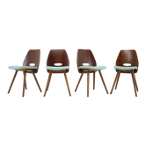 1960s set of four frantisek jirak dining chairs, czechoslovakia