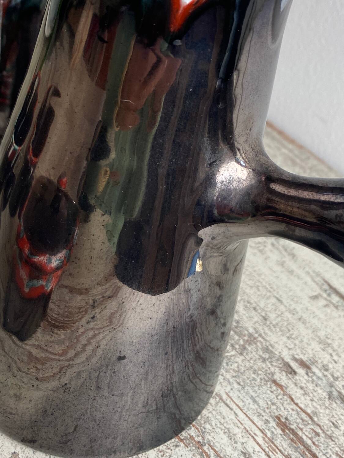 Vallauris ceramic pitcher, sugar bowl and cup set