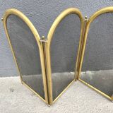 Antique 1920s vintage brass fireplace screen