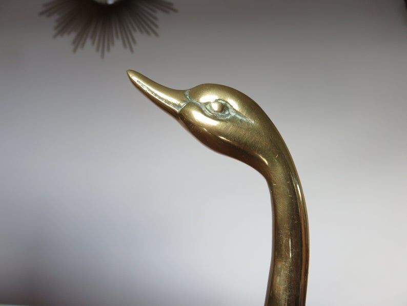 Golden brass swan 70s