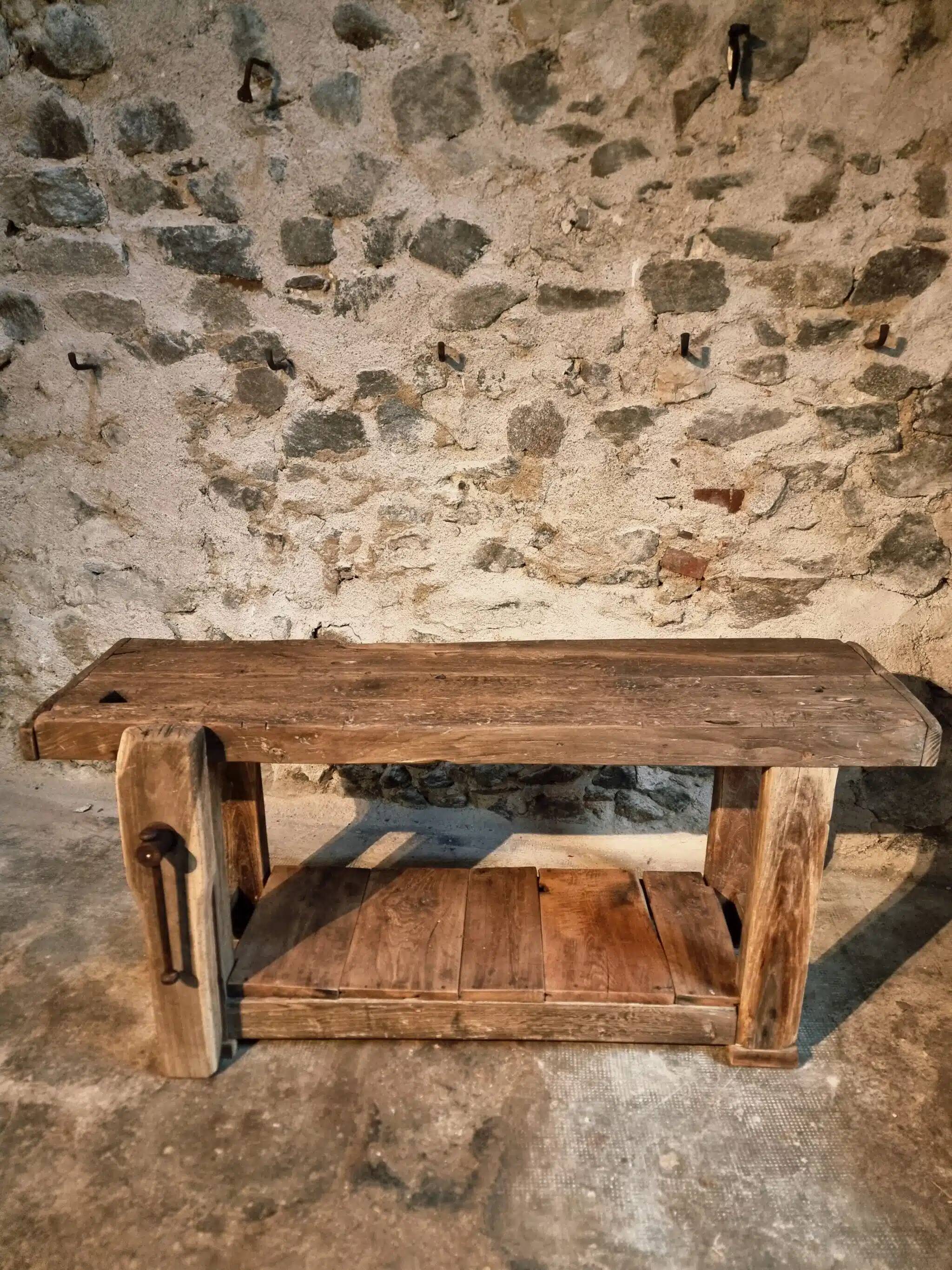 Antique oak workbench, circa 1900