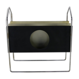 All metal magazine rack with sliding divider