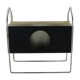 All metal magazine rack with sliding divider
