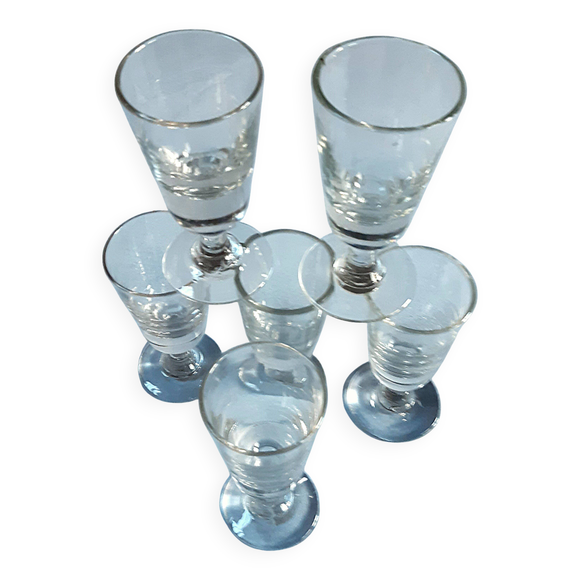 6 antique blown glass coffee glasses