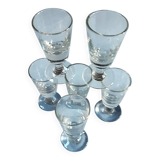 6 verres à café anciens en verre soufflé