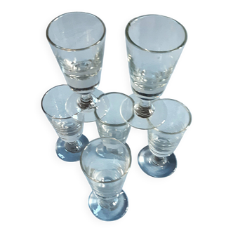 6 antique blown glass coffee glasses