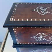 Oriental chest with marquetry and mother-of-pearl, antique.